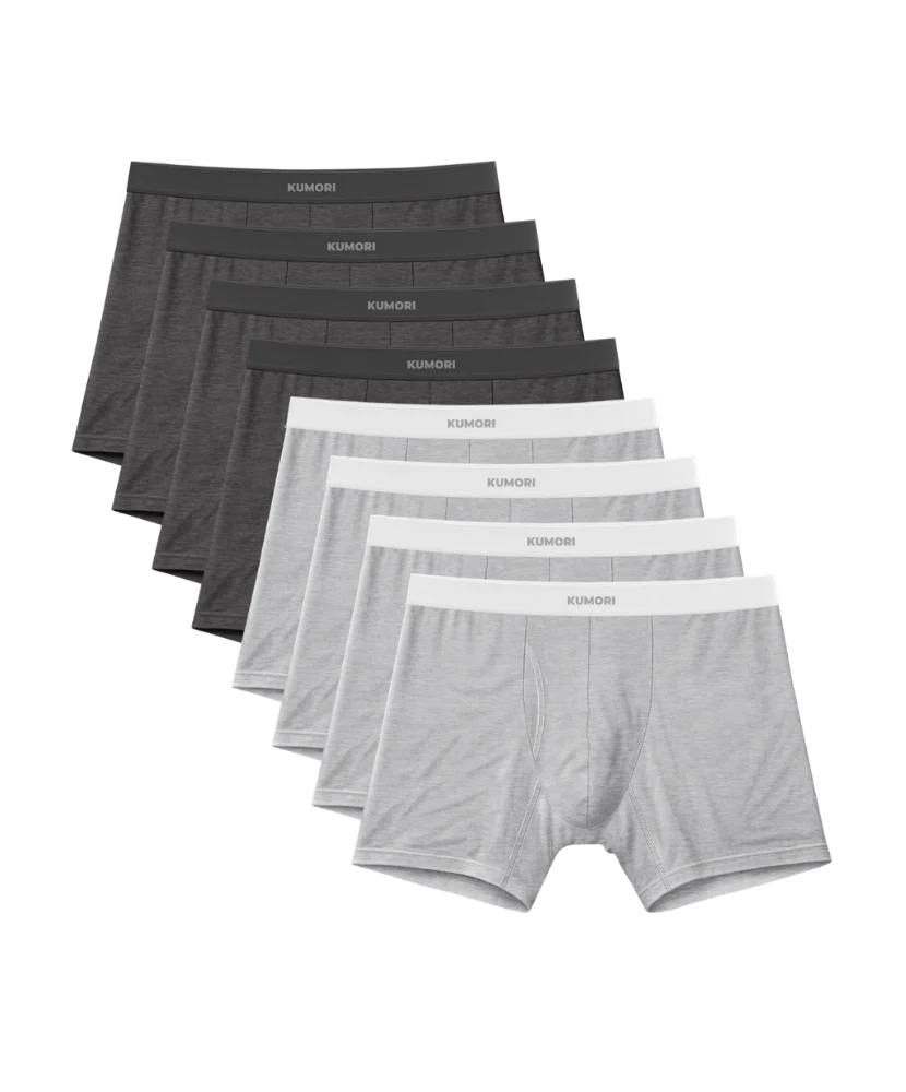 Bamboo Boxer Brief 5" (8-Pack) Heather Pack