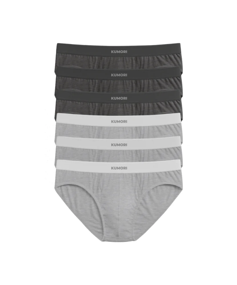 Bamboo Briefs 6-Pack Heather Greys